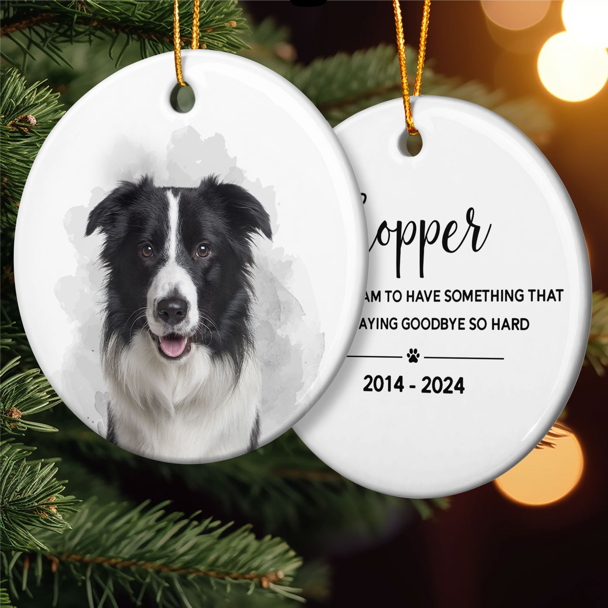 Pet Loss Custom Photo - Personalized Ceramic Photo Ornament