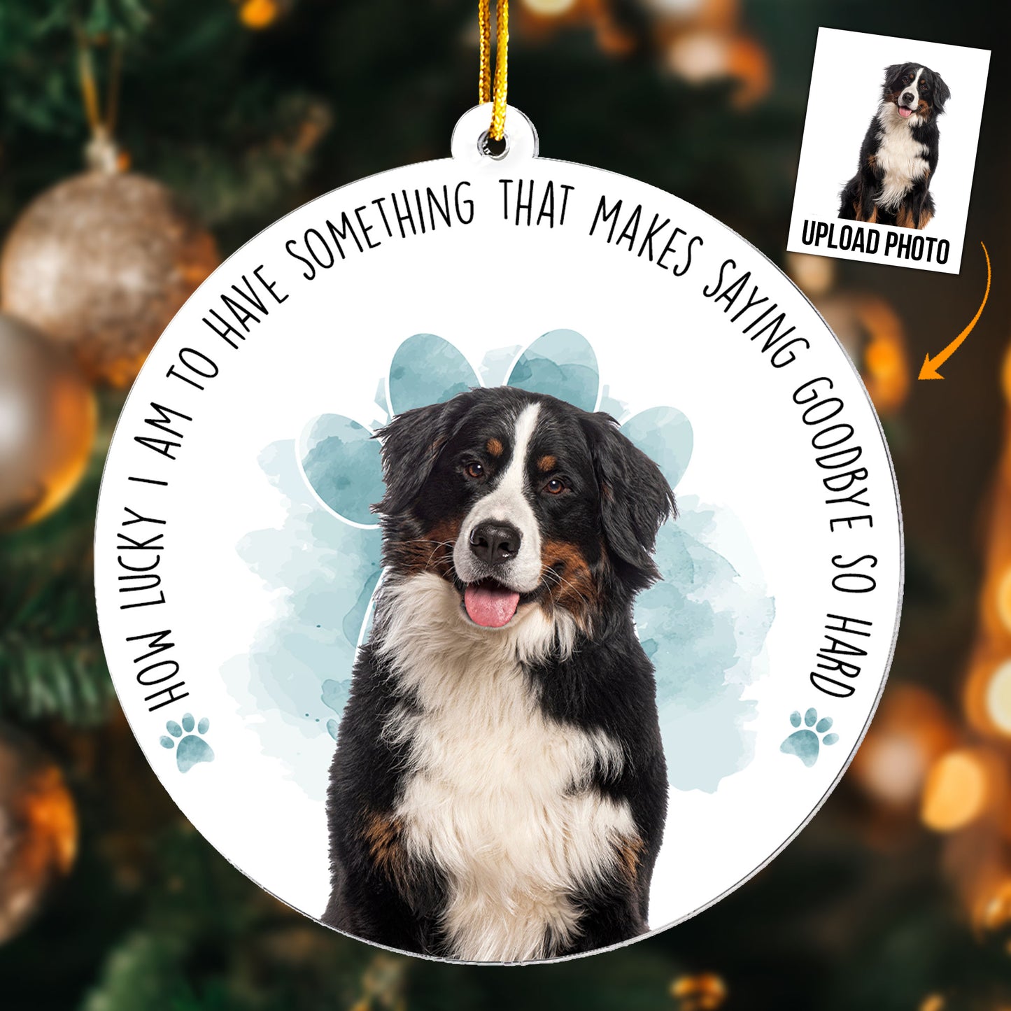 Pet Loss Custom Photo Saying Goodbye So Hard - Personalized Acrylic Photo Ornament