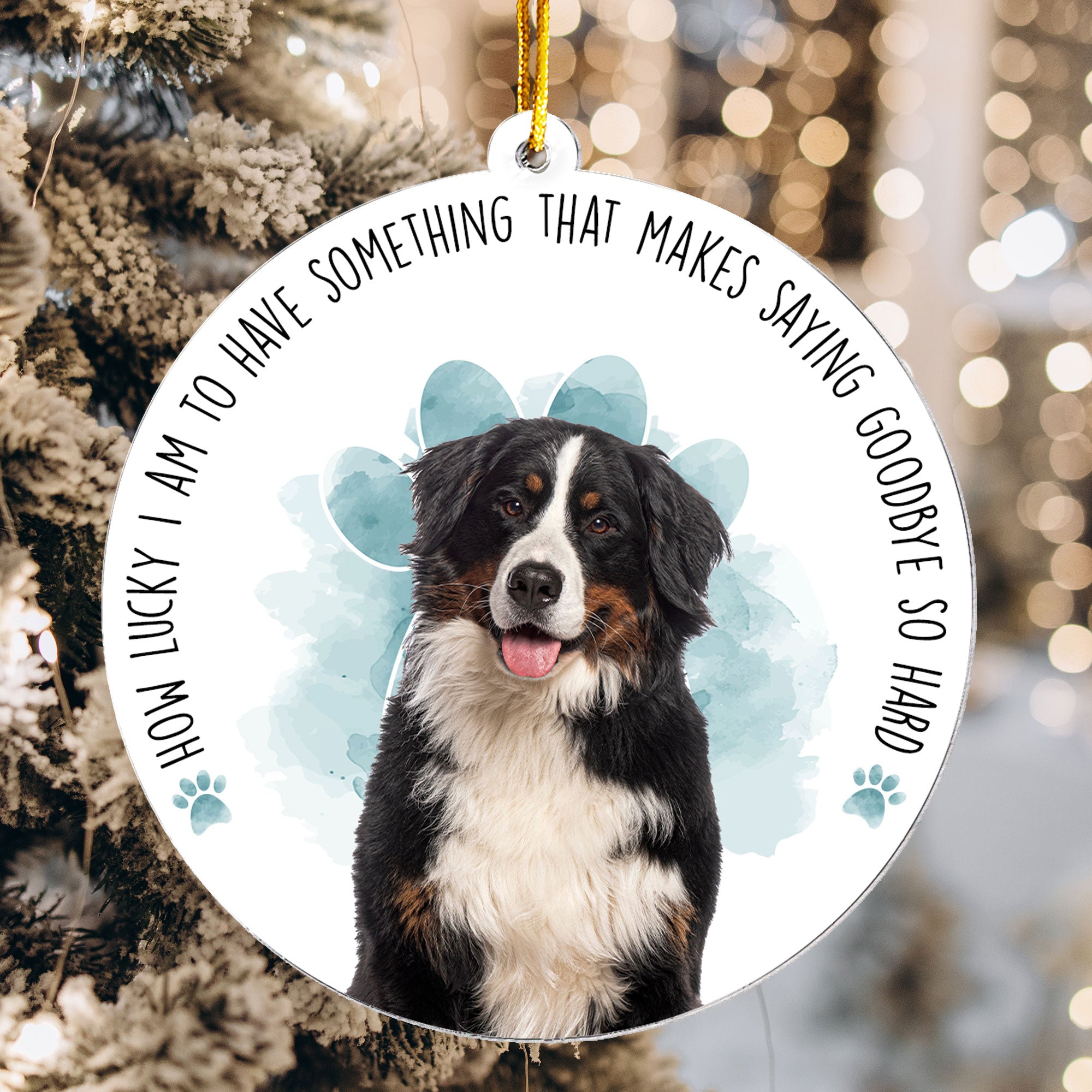 Pet Loss Custom Photo Saying Goodbye So Hard - Personalized Acrylic Photo Ornament