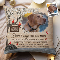 Pet Loss Don't Cry For Me - Personalized Photo Pillow (Insert Included)