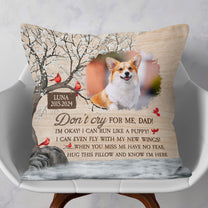 Pet Loss Don't Cry For Me - Personalized Photo Pillow (Insert Included)