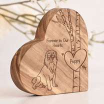 Pet Loss Forever In Our Hearts - Personalized Engraved Wood Photo Plaque