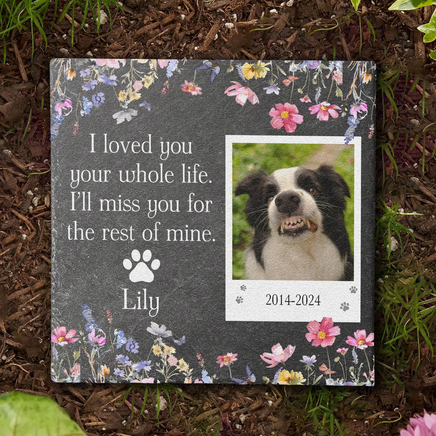 Pet Loss I've Loved You Your Whole Life - Personalized Photo Garden Stone