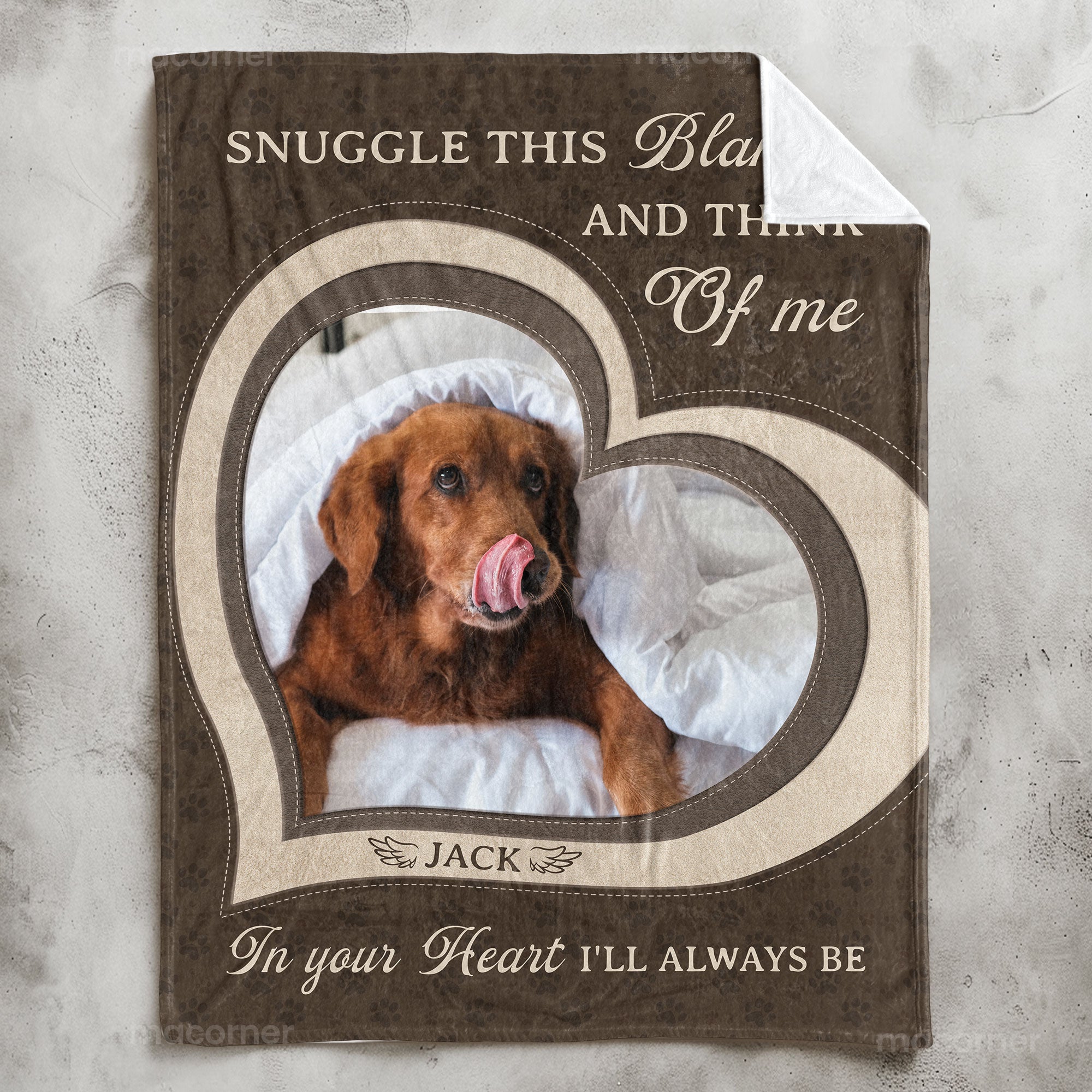 Pet Loss Snuggle This Blanket And Think Of Me - Personalized Photo Blanket