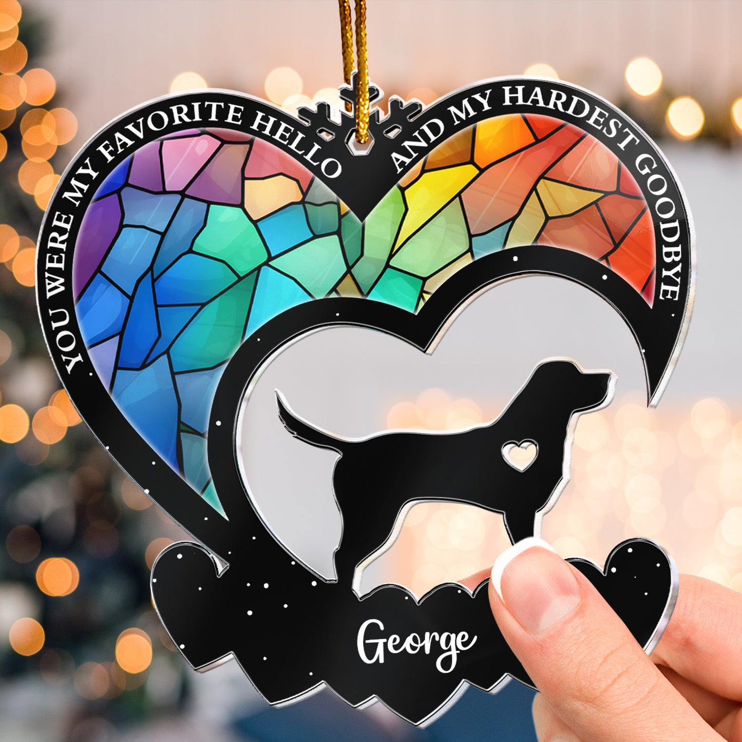 Pet Loss You Were My Favorite Hello Hardest Goodbye - Personalized Acrylic Ornament