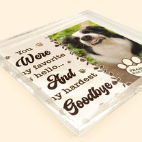 Pet Loss You Were My Favorite Hello - Personalized Acrylic Photo Plaque