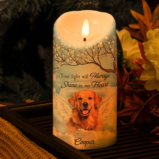 Pet Loss Your Light Will Always Shine In My Heart - Personalized Photo LED Candle