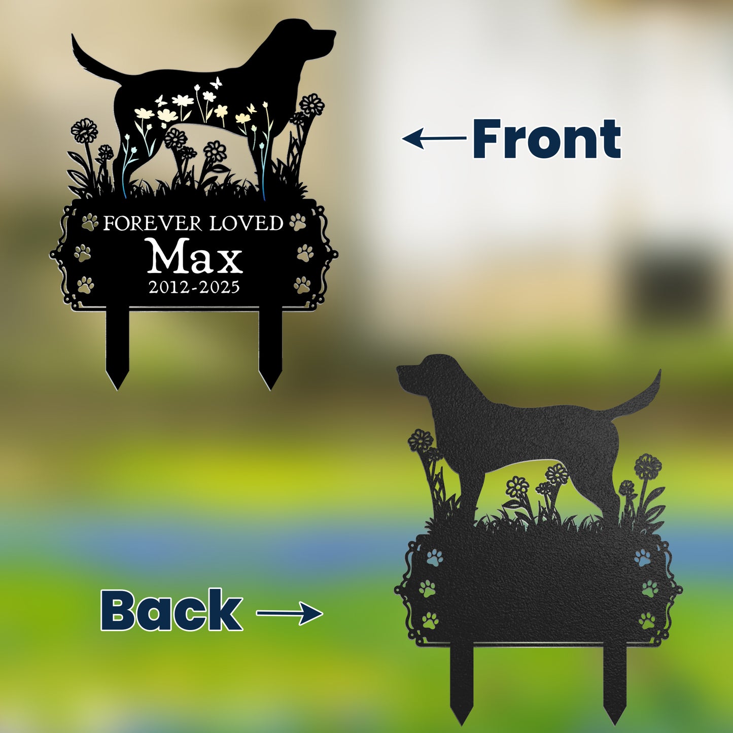 Pet Lover Gift Dog Garden Metal Stake - Personalized Garden Stake