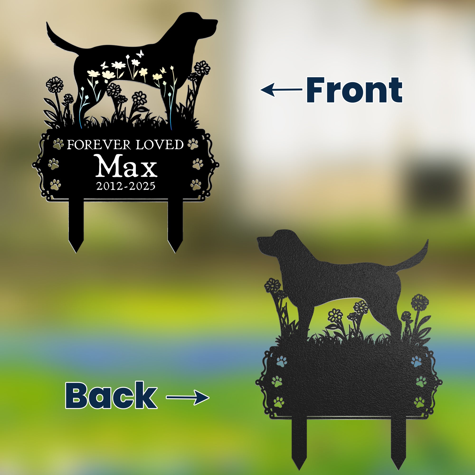 Pet Lover Gift Dog Garden Metal Stake - Personalized Garden Stake