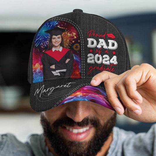 Proud Dad Of A Graduate - Personalized Photo Classic Cap