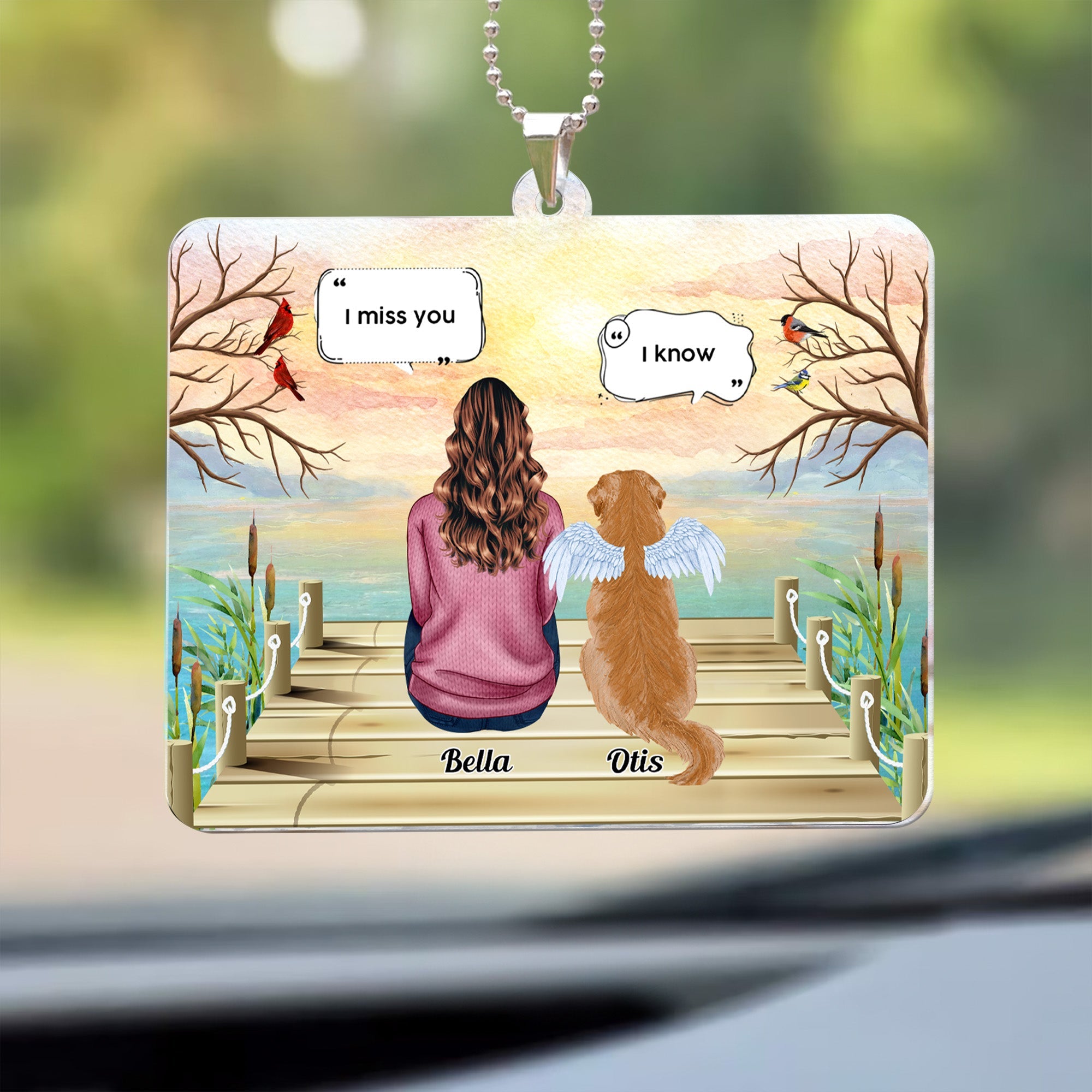 Pet Memorial I Am Always With You - Personalized Rear View Mirror Accessory