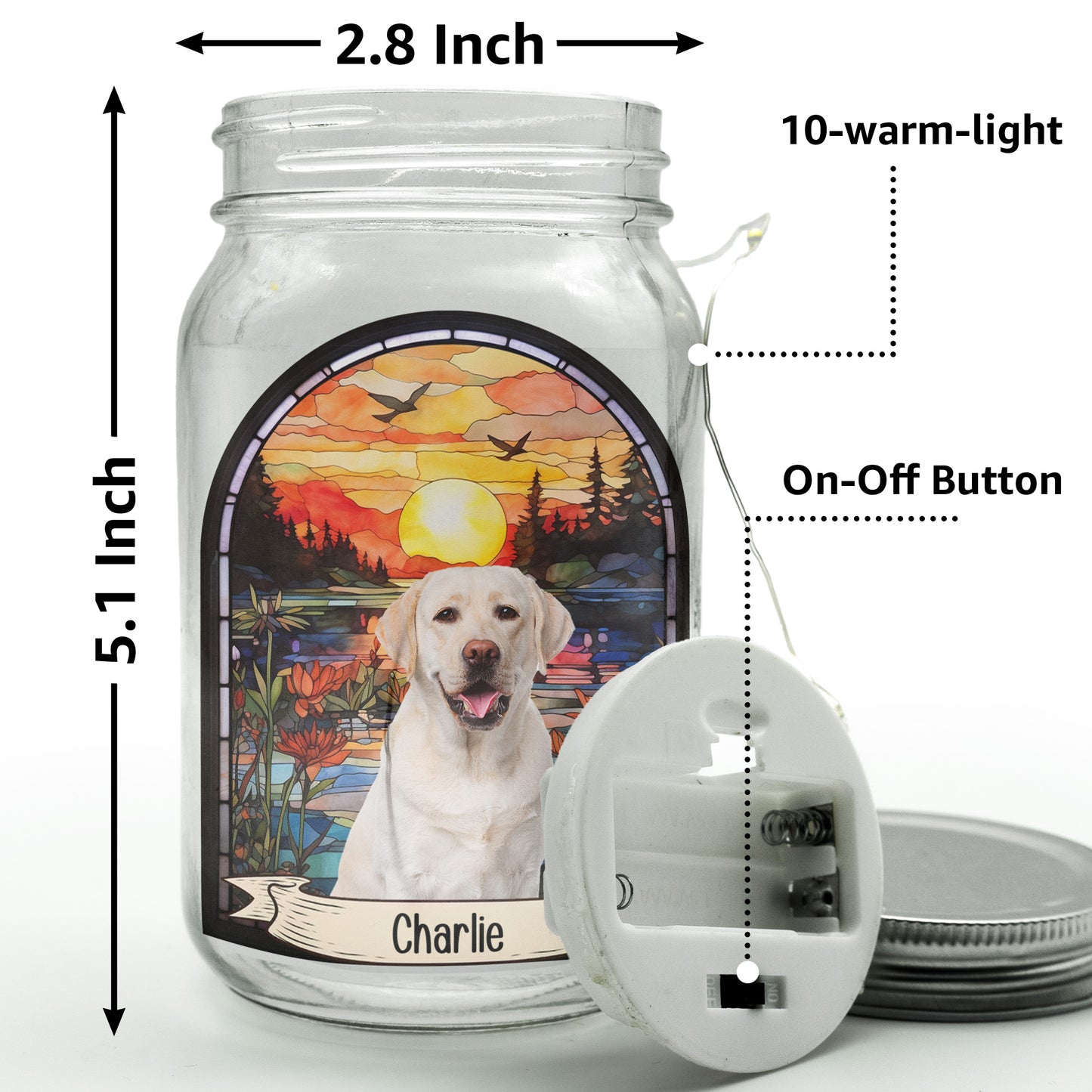 Pet Memorial I'm Always With You - Personalized Mason Jar Light