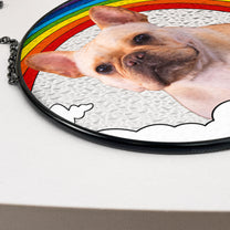 Pet Memorial Rainbow - Personalized Photo Stained Glass Window Hanging Suncatcher