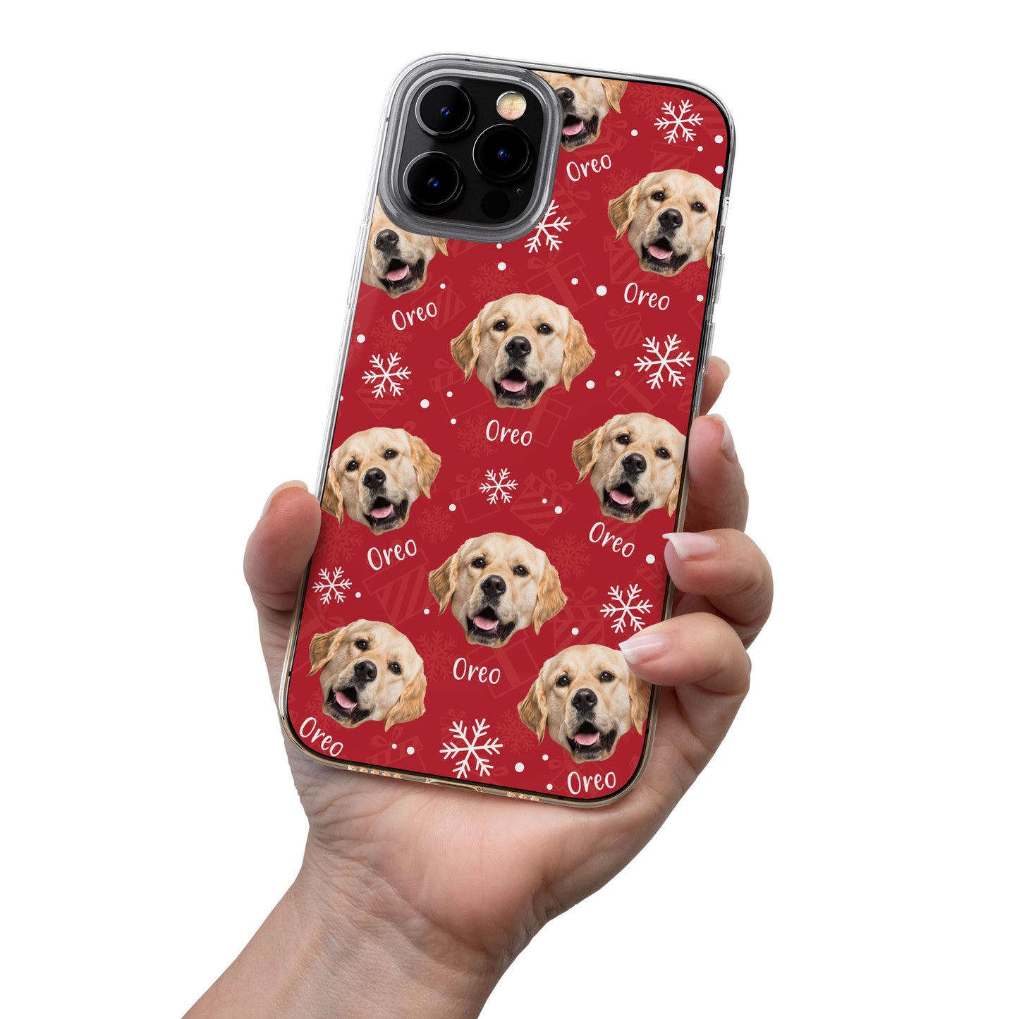 Pet Merry Christmas - Personalized Photo Clear Phone Case