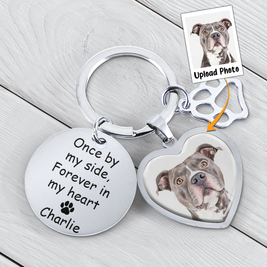 Pet Once By My Side Forever In My Heart - Personalized Photo Keychain