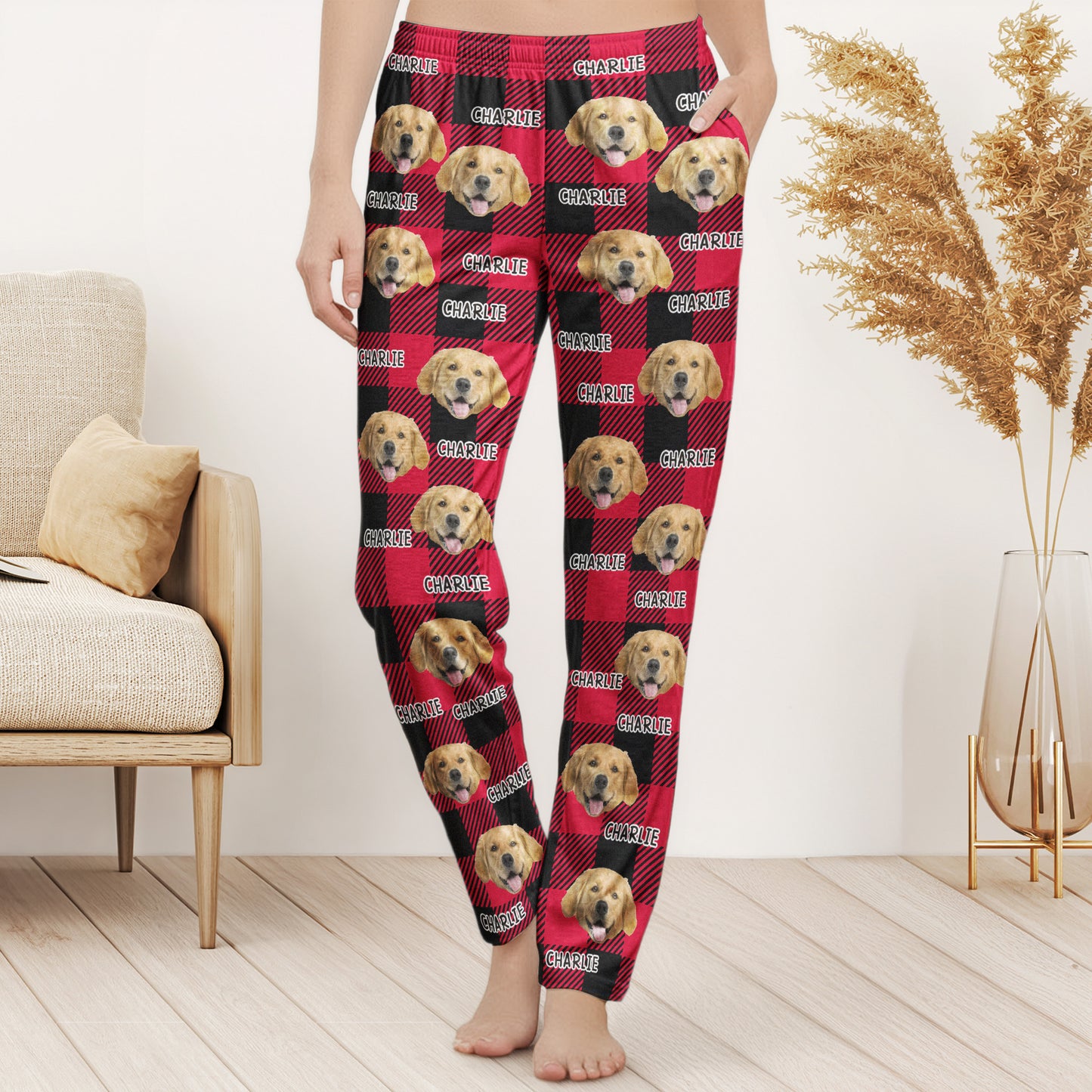 Pet Pattern - Personalized Photo Sweatpants, Lounge Pants With Pockets