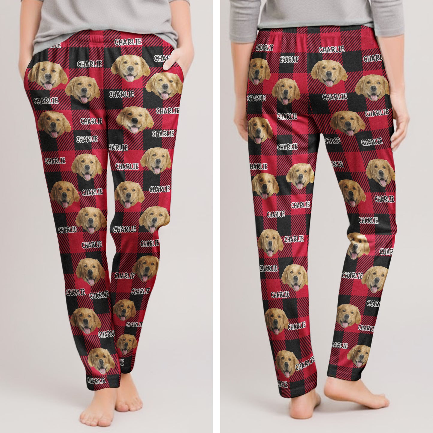 Pet Pattern - Personalized Photo Sweatpants, Lounge Pants With Pockets