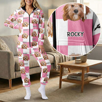 Pet Pattern - Personalized Photo Hooded Jumpsuit