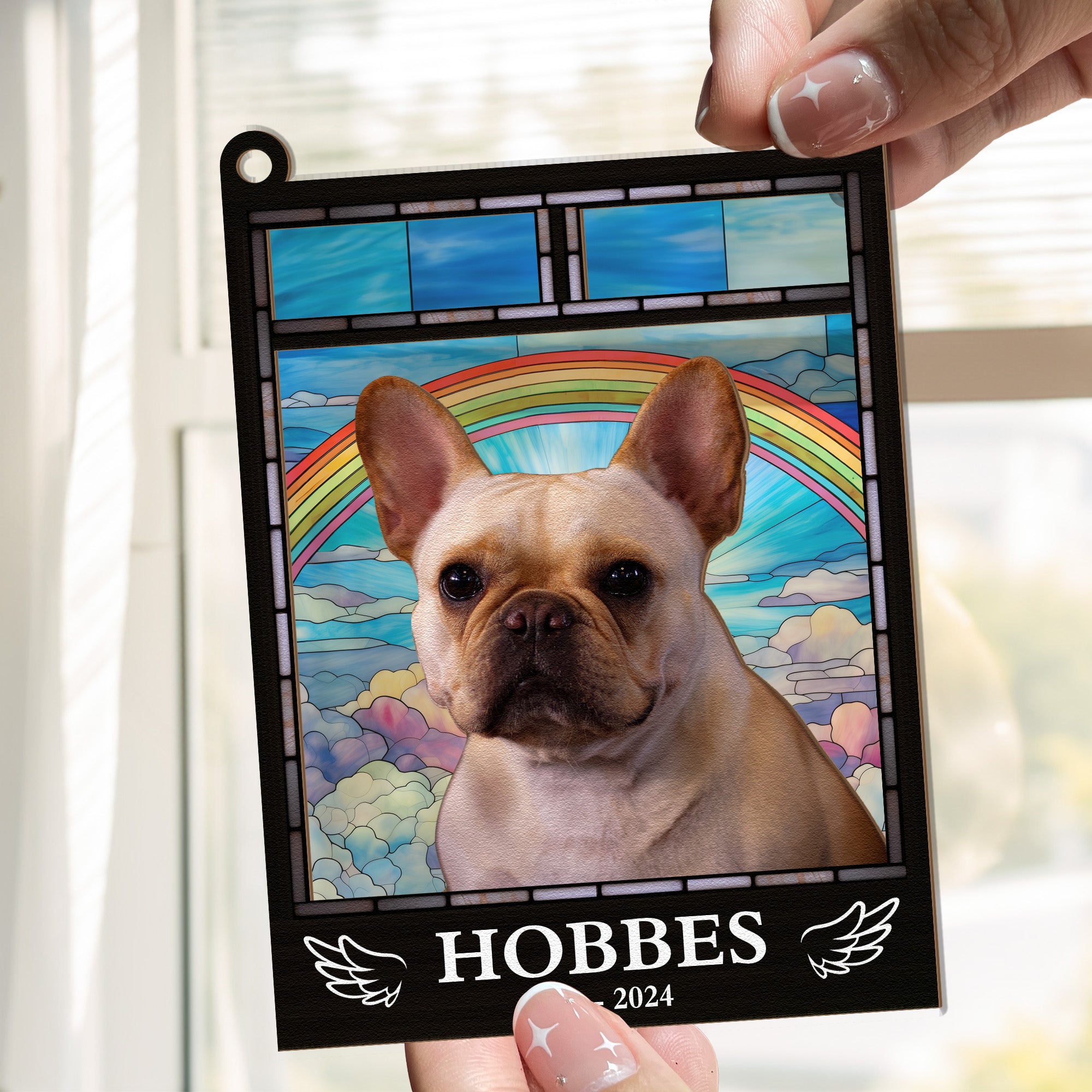 Pet Rainbow Window Memorial - Personalized Window Hanging Suncatcher Photo Ornament