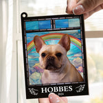 Pet Rainbow Window Memorial - Personalized Window Hanging Suncatcher Photo Ornament