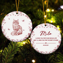 Pet Sympathy, Dog Memorial, Cat In Loving Memory Toile De Jouy - Personalized Ceramic Ornament
