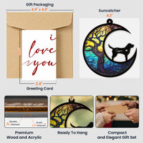 Pet Standing On The Moon - Personalized Suncatcher With Card