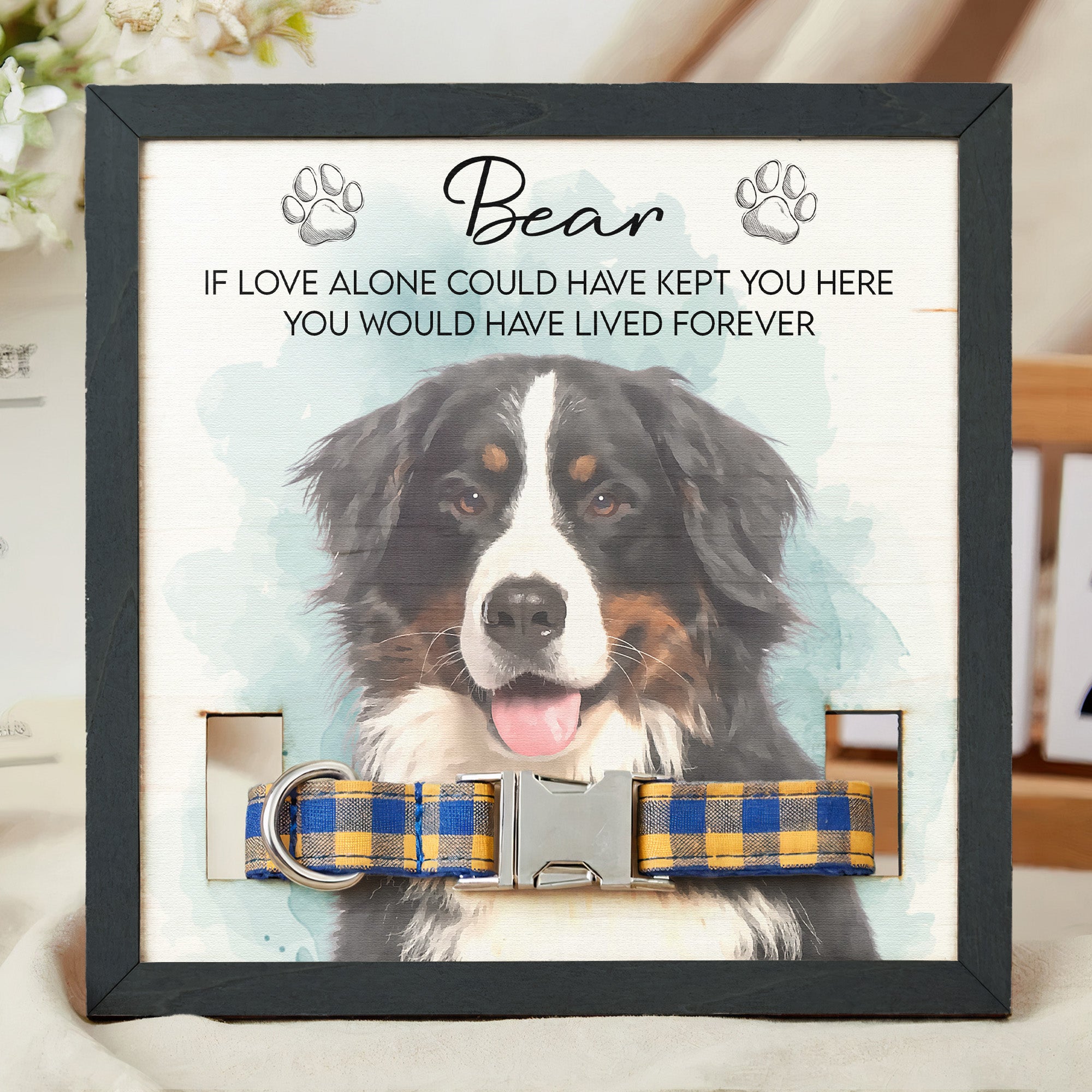 Pet-Collar-Frame-Keepsake-Custom-Pet-Portrait-Watecolor-Art-Personalized-Frame-2