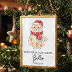 Pet-Loss-Christmas-Frame-Forever-Loved-Pet-Portrait-Watercolor-Art-Personalized-Ornament-2