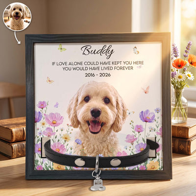 Pet Loss Memorial Gifts Custom Photo Floral Design - Personalized Pet Loss Frame