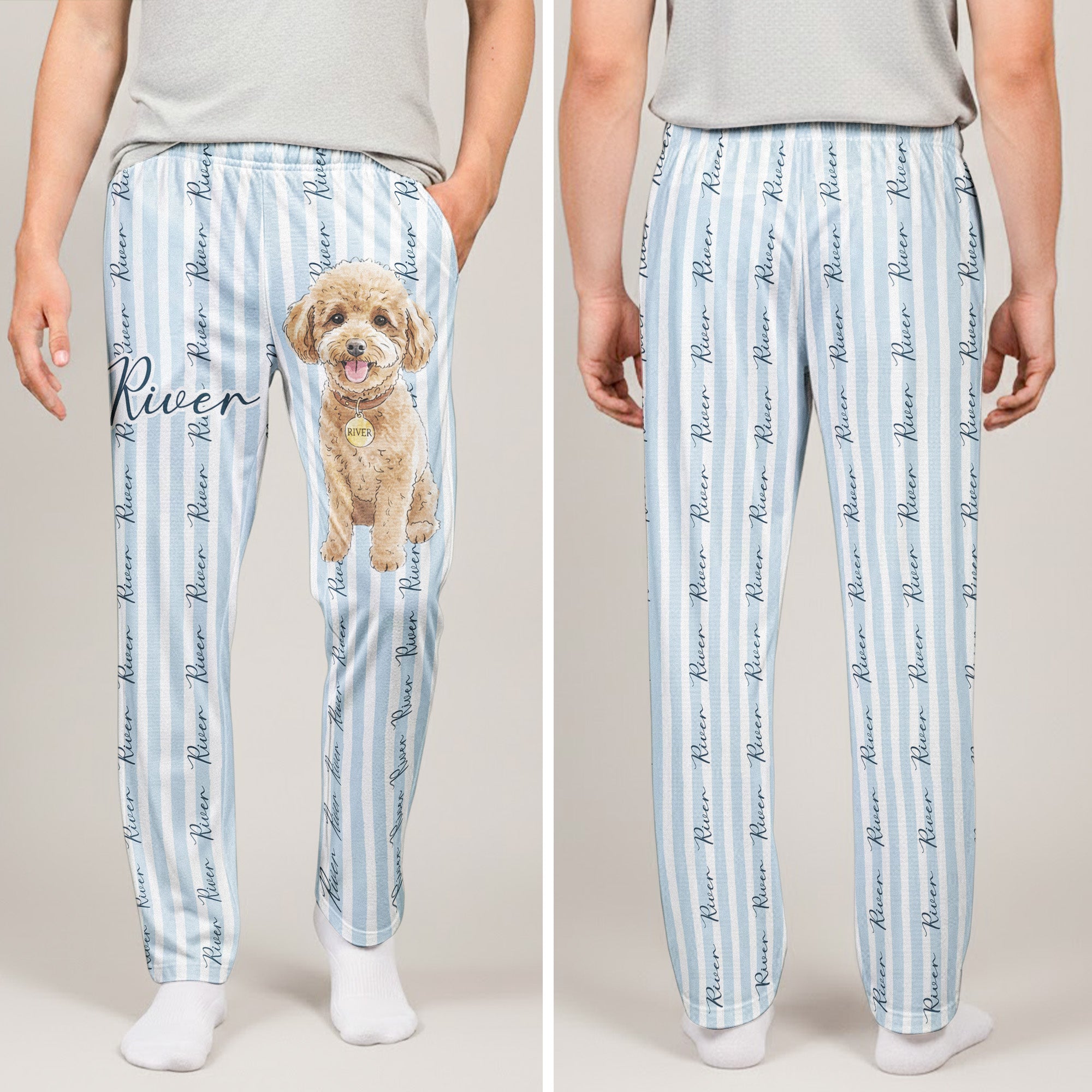 Pet-Portrait-Watecolor-Striped-Pattern-Personalized-Lounge-Pants-6