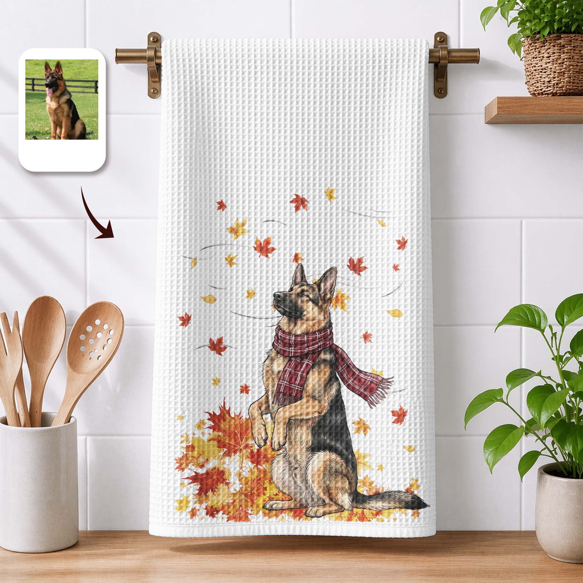 Pet-With-Fall-Leaves-Art-Fall-Decor-Personalized-Kitchen-Towel-1