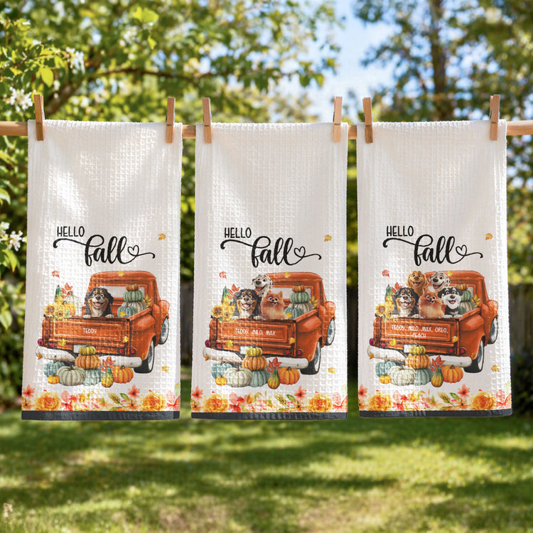 Pet-With-Pumpkin-Truck-Art-Fall-Decor-Personalized-Kitchen-Towel-2