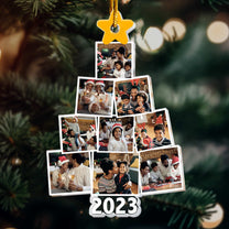 Photo Black Family Christmas Tree - Personalized Acrylic Photo Ornament