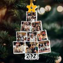 Photo Black Family Christmas Tree - Personalized Acrylic Photo Ornament