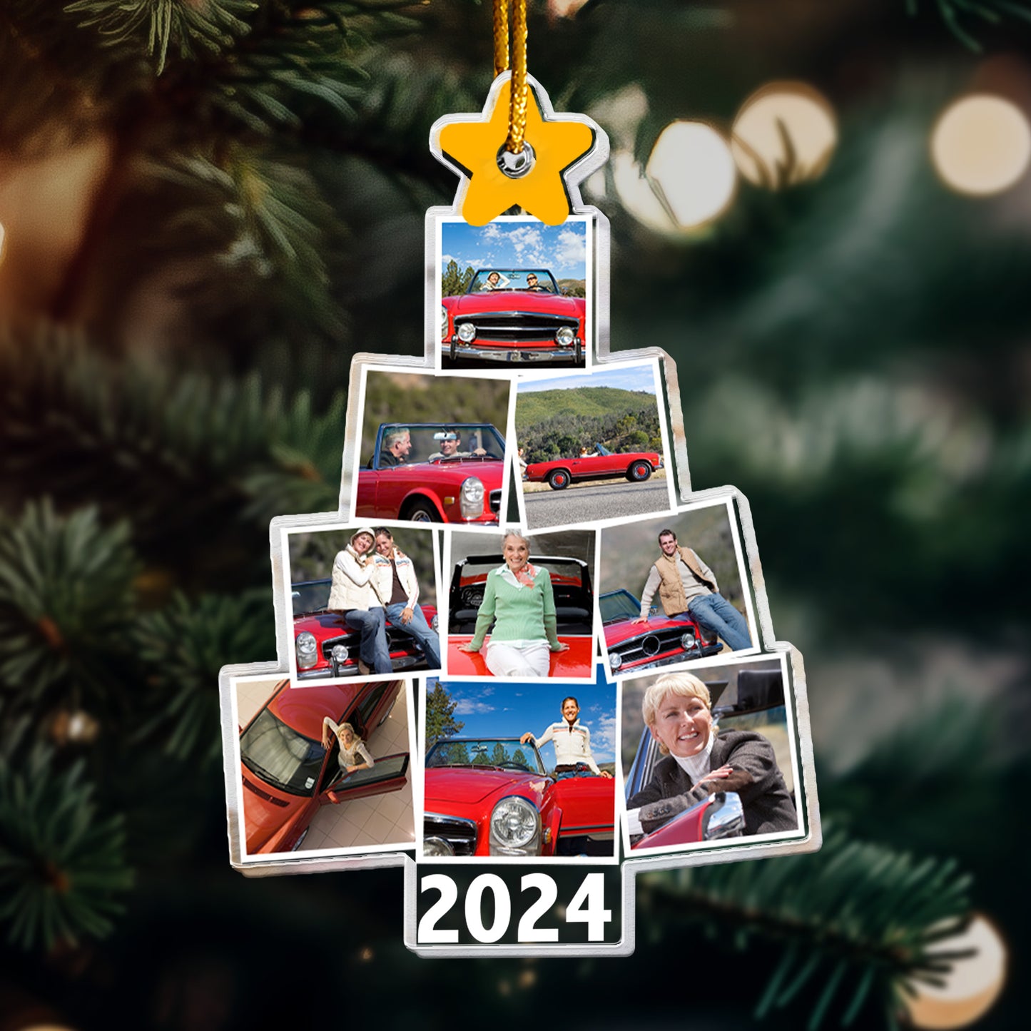 Photo Car Christmas Tree Christmas - Personalized Acrylic Photo Ornament