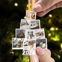 Photo Cat Christmas Tree - Personalized Acrylic Photo Ornament