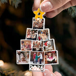 Photo Family Tree Christmas 2026 - Personalized Acrylic Photo Ornament-Ver 2 Custom Year