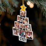 Photo Family Tree Christmas 2026 - Personalized Acrylic Photo Ornament-Ver 2 Custom Year