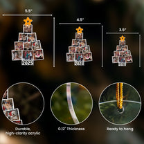 Photo Family Tree Christmas 2025 - Personalized Acrylic Photo Ornament-Ver 2 Custom Year