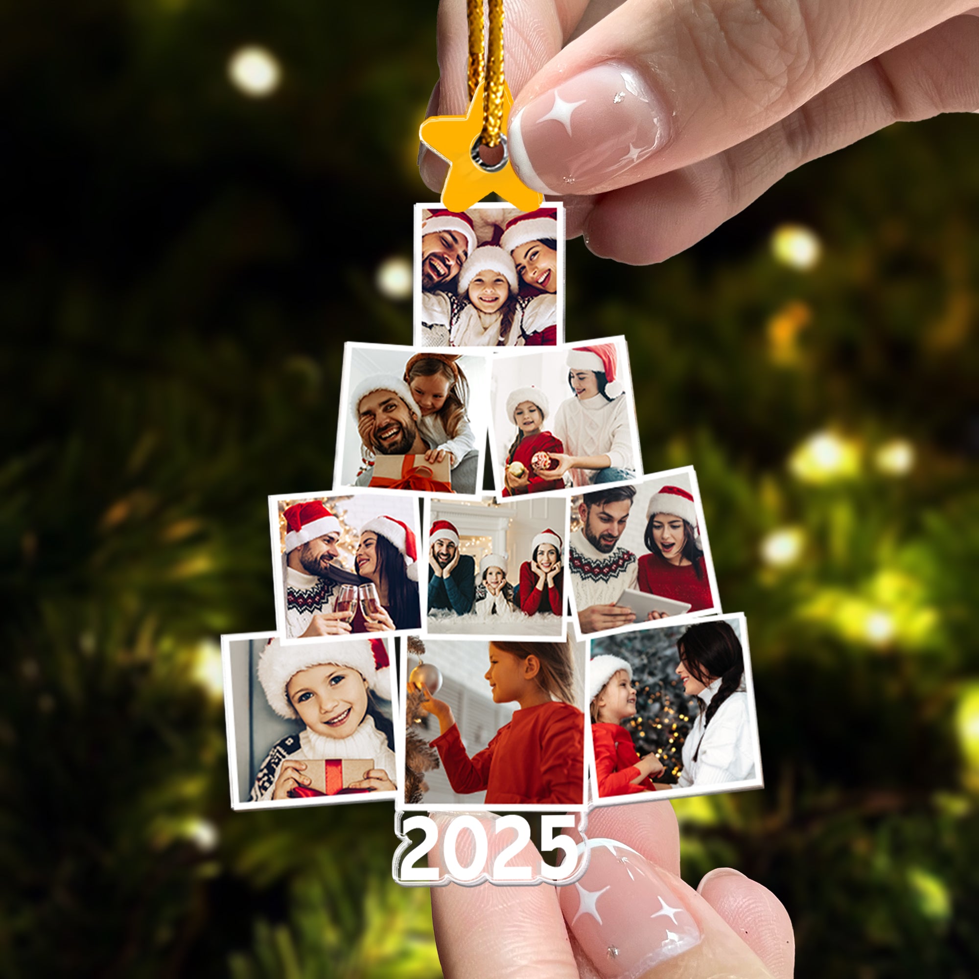 Photo Family Tree Christmas - Personalized Family Photo Ornament