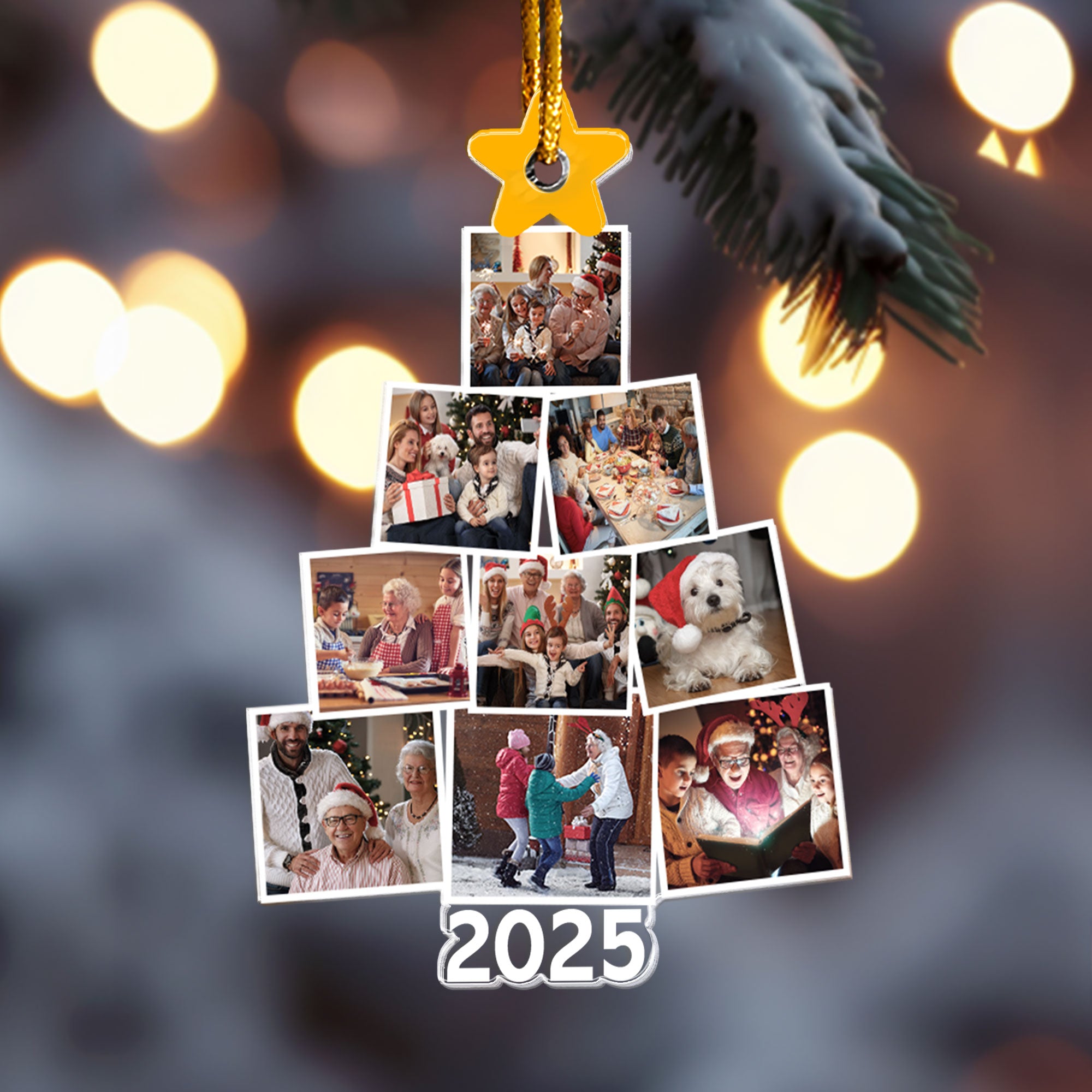 Photo Family Tree Christmas - Personalized Family Photo Ornament