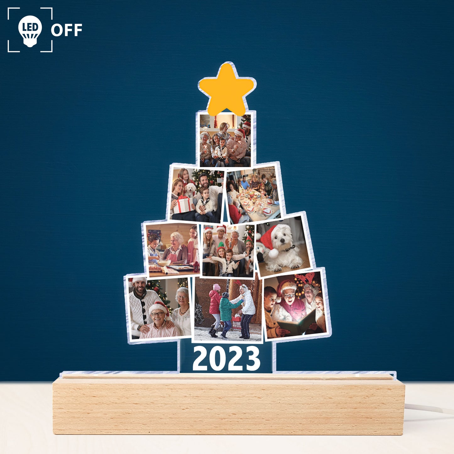 Photo Family Tree Christmas - Personalized Photo LED Light