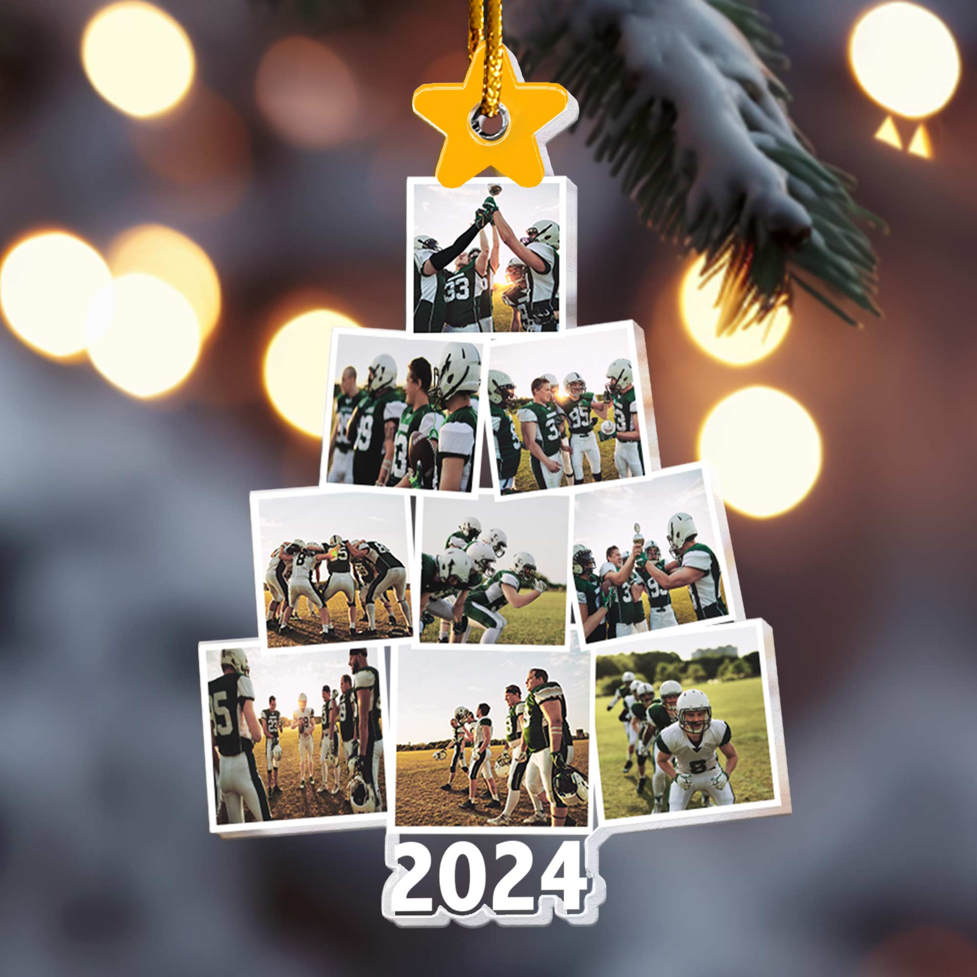 Photo Football Team Christmas Tree - Personalized Acrylic Photo Orname ...