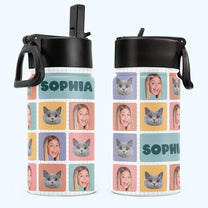 Back To School - Personalized Photo Kids Water Bottle With Straw Lid