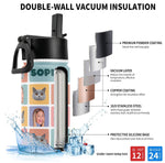 Back To School - Personalized Photo Kids Water Bottle With Straw Lid