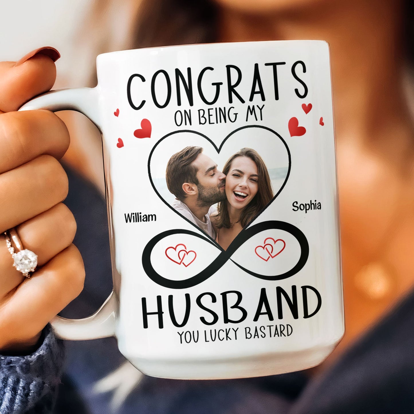 Congrats On Being My Husband - Personalized Photo Mug