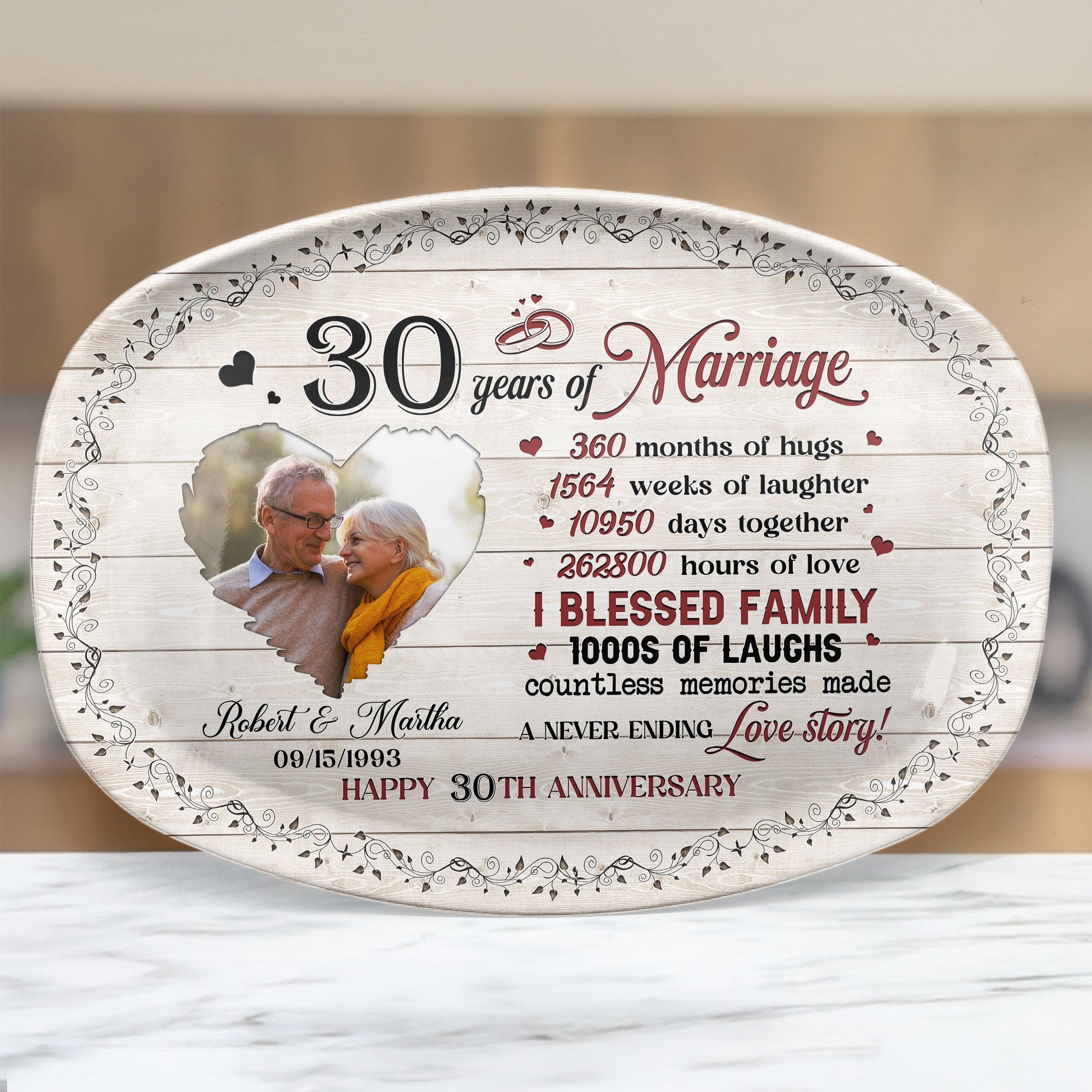 Couple Happy Anniversary - Personalized Photo Platter