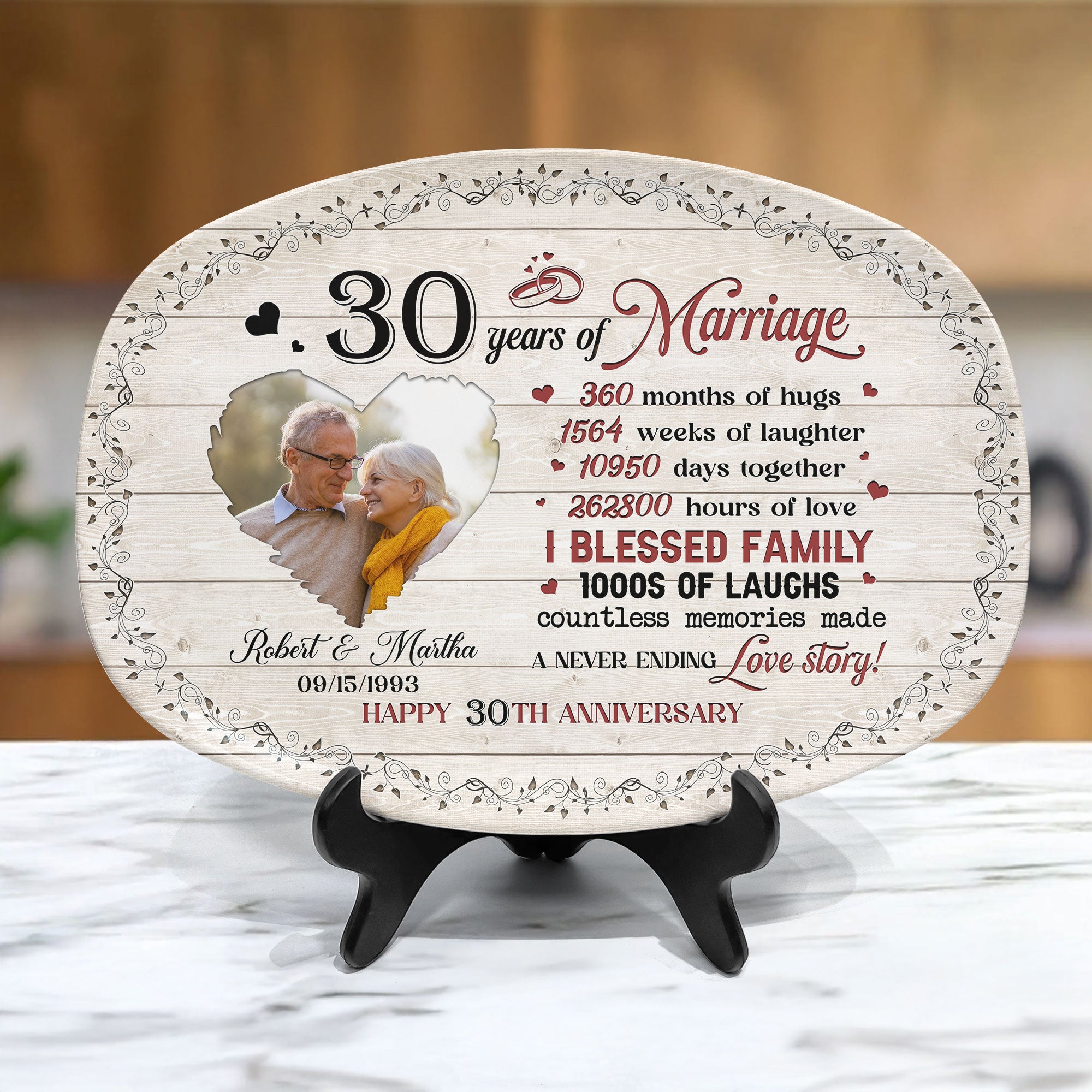 Couple Happy Anniversary - Personalized Photo Platter