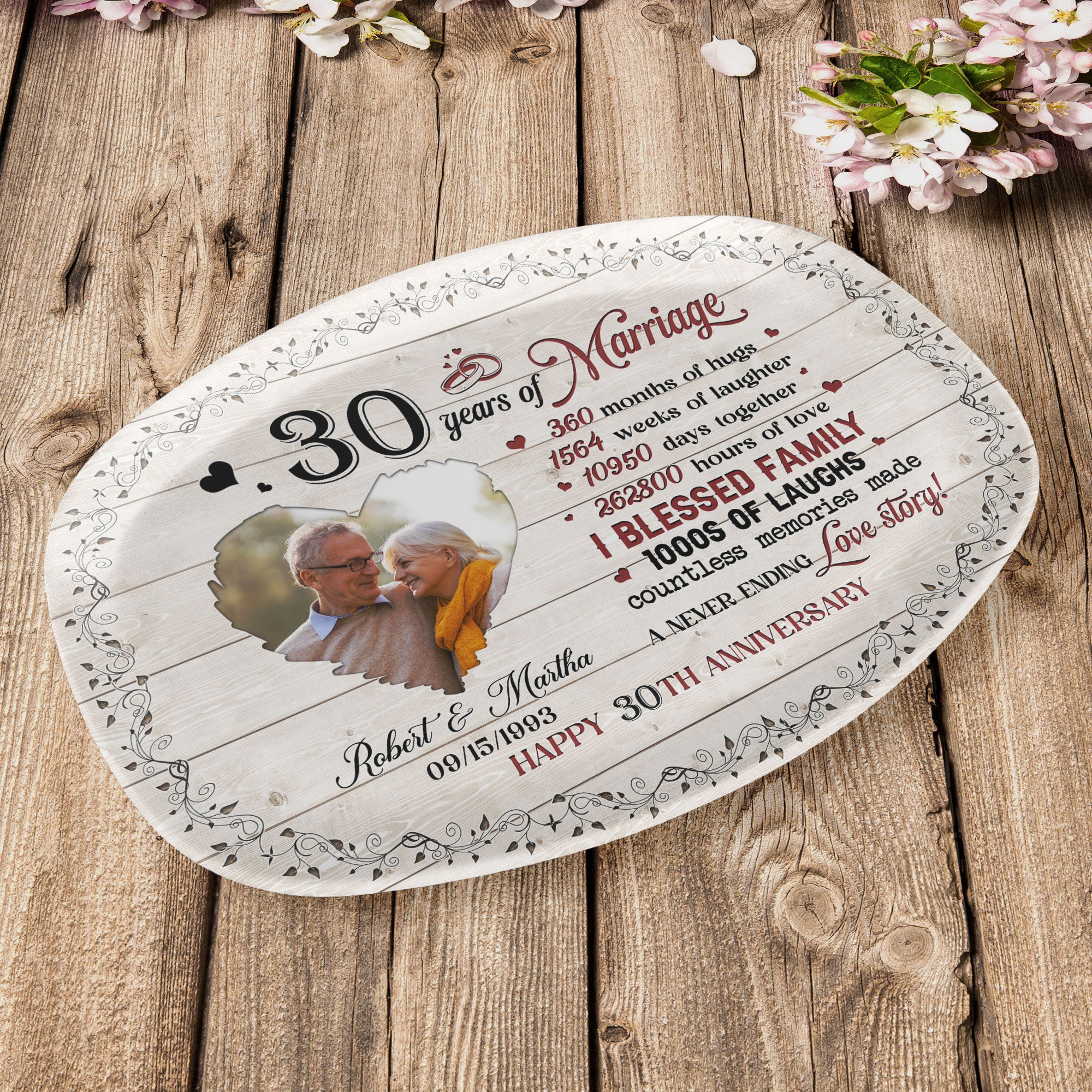 Couple Happy Anniversary - Personalized Photo Platter