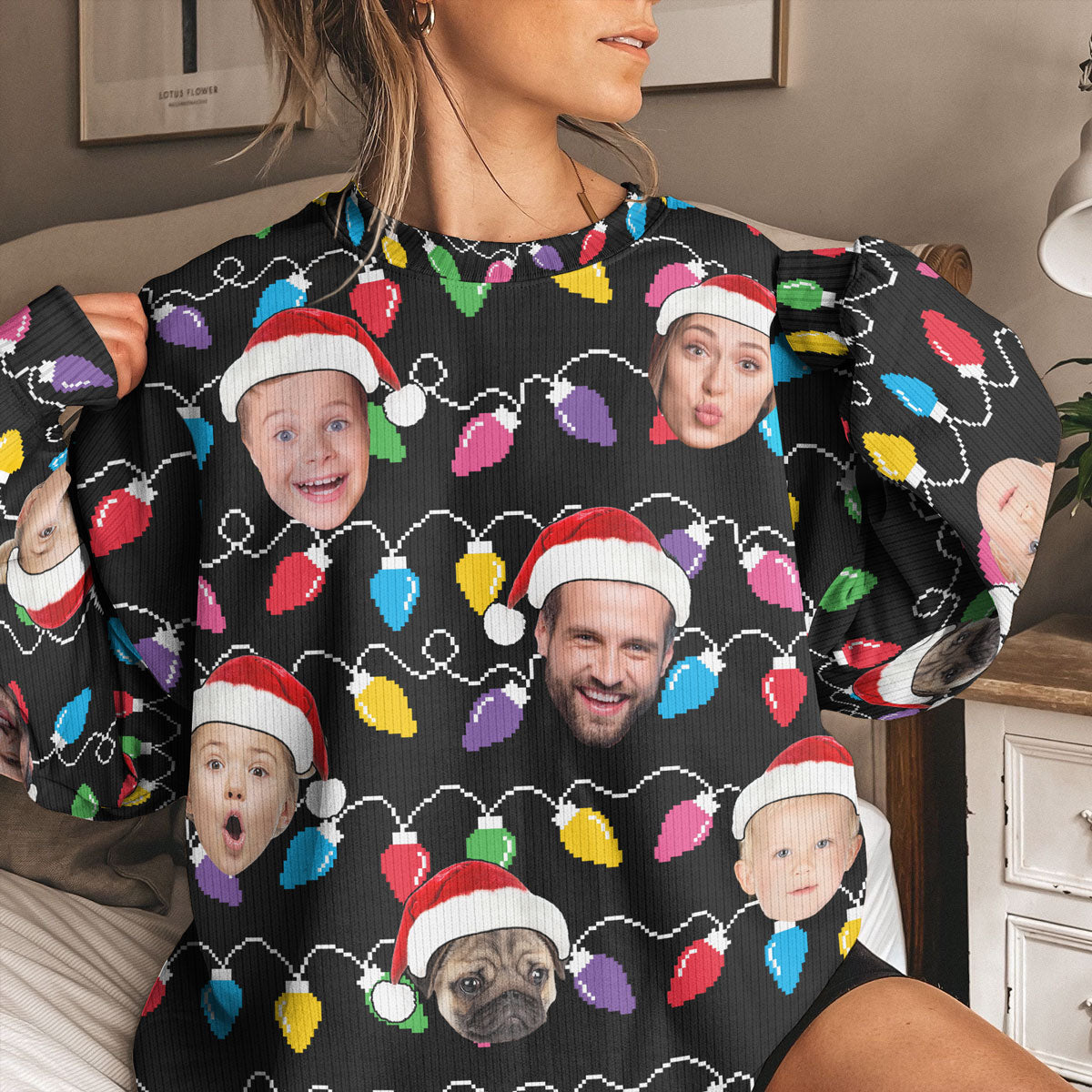 Custom Face Christmas Family Silly Xmas Leds - Personalized Photo